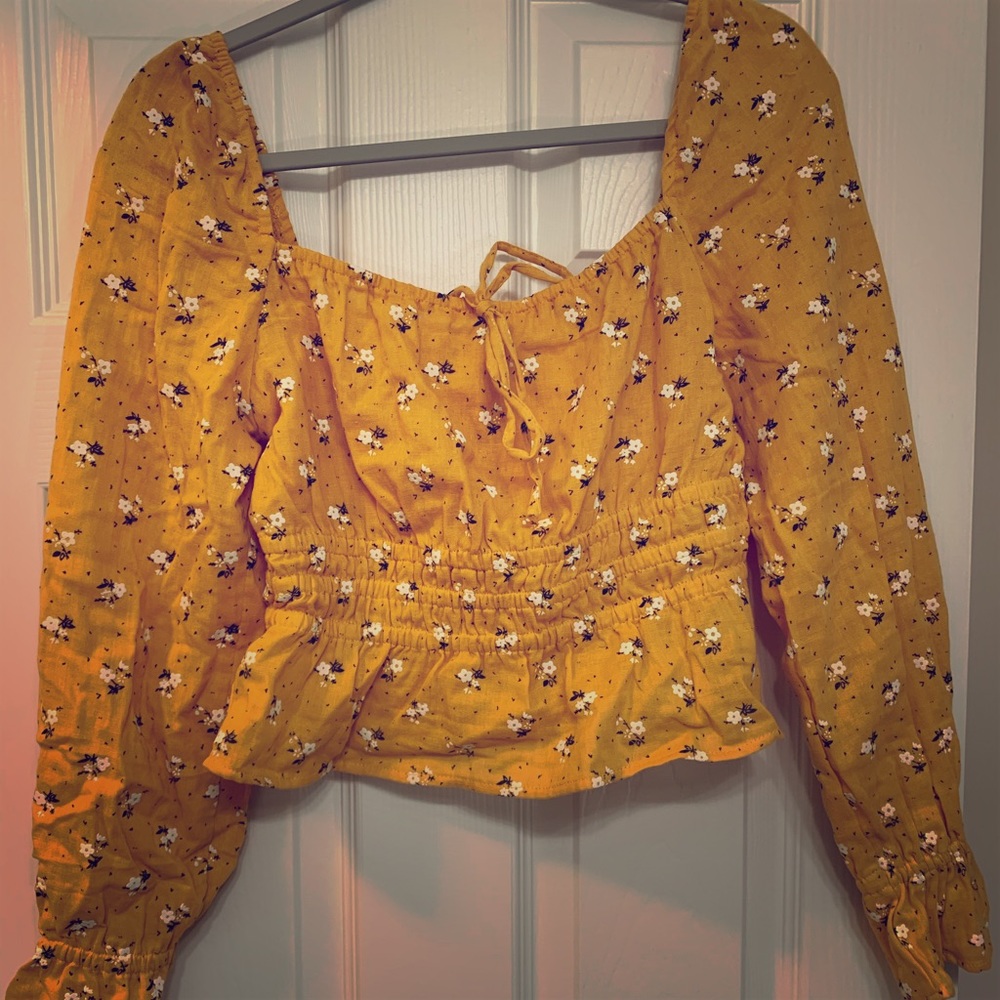 Yellow Floral Crop Top